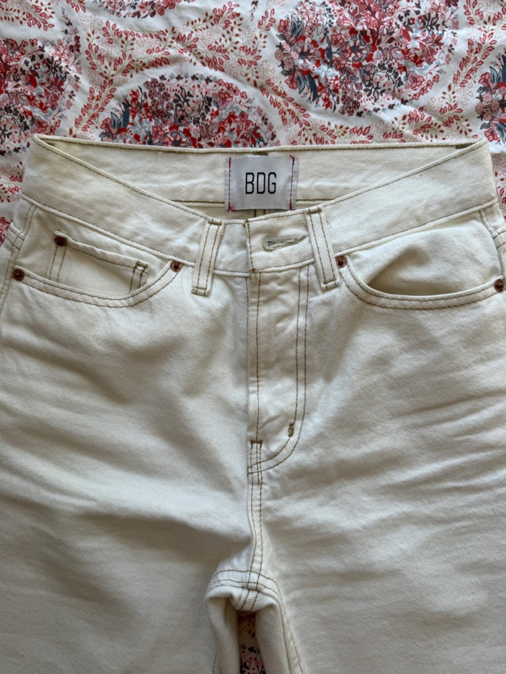 BDG Cream Flare Jeans - Picture 5 of 7